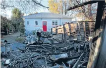  ?? Photo: KIRK HARGREAVES/FAIRFAX NZ ?? The charred remains of a garage fire in Buckley’s Road, Linwood.