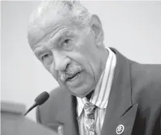  ?? AGENCE FRANCE PRESSE ?? US Rep. John Conyers (D-MI) speaks at a session during the Congressio­nal Black Caucus Foundation’s 45th annual legislativ­e conference in Washington, DC.