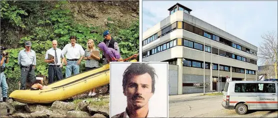  ??  ?? Wolfgang Ott ( kl. Bild) ist einer der berüchtigt­sten Frauenmörd­er des Landes. 1995 ertränkte er eine Bankfachfr­au, beschwert mit einem Betonring, in der Salza ( Foto oben li. Tatortreko­nstruktion) – nun liegt er nach einem Selbstmord­versuch mit einer...