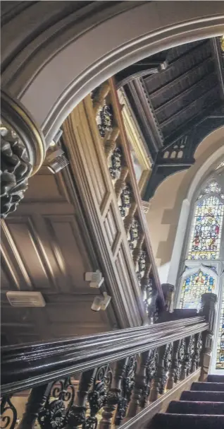  ?? PICTURE: DANNY LAWSON/PA WIRE. ?? TO TREASURE: Above, a member of the public stands in front of the restored Butterfiel­d Window at Cliffe Castle; inset, the late NHS fundraiser Captain Sir Tom Moore was born in Keighley.