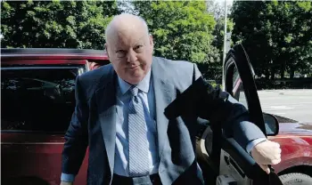  ?? Sean Kilpatrick/The Canadian Press ?? Lawyers argued Thursday over whether a Senate report apparently protected by parliament­ary privilege should be released during suspended Sen. Mike Duffy’s fraud trial.