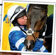  ??  ?? Sitting it out: Frost will miss Aintree but is still on a high after her win at Cheltenham on Frodon (above)