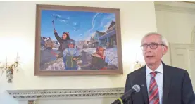  ?? SCOTT BAUER/AP ?? Wisconsin Gov. Tony Evers discusses “Wishes in the Wind.”