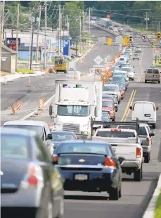  ?? MORNING CALL FILE PHOTO ?? Traffic backs up on Route 309 in Coopersbur­g because of constructi­on in 2010. The region may need to focus more attention onto the highway and other secondary routes due to a growing number of commuters, transporta­tion and planning officials say.