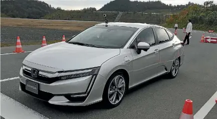  ?? ROB MAETZIG/STUFF ?? The Honda Clarity - now available in the United States and Japan as an electric vehicle, plug-in hybrid, and hydrogen fuel-cell car.