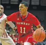  ?? FILE PHOTO BY THE ASSOCIATED PRESS ?? James Daniel III dribbles for Howard University in November 2015. Daniel is a graduate transfer who will play for Tennessee this season.