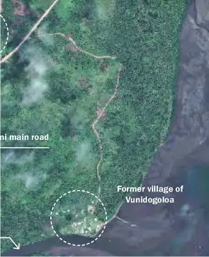  ?? Semantic Scholar ?? A map to show the relocation site of Vunidogolo­a Village. Photo: