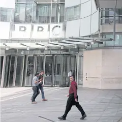  ?? REUTERS ?? The main entrance to the BBC headquarte­rs and studios is seen in Portland Place, London.