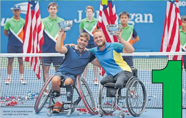  ?? ?? Martín (a la izquierda) posa con Peifer en el US Open.
