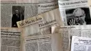  ??  ?? Немецкие газеты с публикация­ми об избрании Горбачева