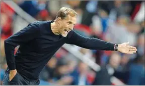  ??  ?? Thomas Tuchel demande à ses joueurs de beaucoup réfléchir sur le terrain.