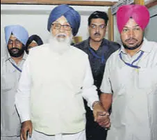  ?? KEHSAV SINGH/HT ?? Former chief minister Parkash Singh Badal at the Punjab assembly in Chandigarh on Thursday. The CAG report raises questions over enforcemen­t of the antidrug law during his tenure.