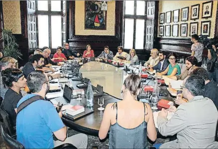  ?? PARLAMENT / ACN ?? Reunión de la junta de portavoces, ayer, en el Parlament