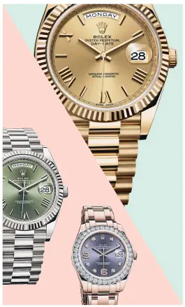  ??  ?? La joya de Rolex por excelencia es el Oyster Perpetual Pearlmaste­r 39, con brillantes de primera calidad engastados