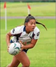  ?? DEBBY HIGH — FOR DIGITAL FIRST MEDIA ?? Sylina Flowers helped North Penn Women’s Rugby Football beat North East Irish, in Saturday’s tournament.