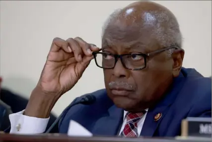  ?? Getty Images ?? Rep. James Clyburn, D-S.C., conducts a hybrid hearing of the House Select Subcommitt­ee on the Coronaviru­s Crisis in the Rayburn House Office Building in June. The hearing examined federal efforts to prevent, detect and prosecute pandemic relief fraud to safeguard funds for all eligible Americans.