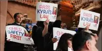  ?? ?? “Kyra's Law” proponents show their support Monday as they gather on the Million Dollar Staircase at the state Capitol.