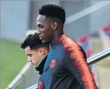  ?? FOTO: MANEL MONTILLA ?? Yerry Mina, con Coutinho Es la alternativ­a natural