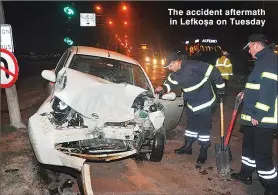  ??  ?? The accident aftermath Lefkoşa in on Tuesday