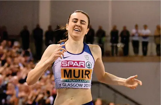  ?? FOTO: LEHTIKUVA/BEN STANSALL ?? Storbritan­niens suveräna medeldista­nsare Laura Muir lär inte ha några problem att kvala in till OS i Tokyo.