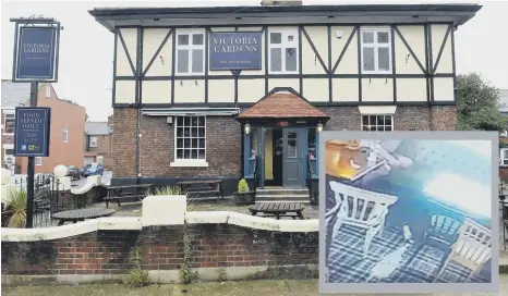  ??  ?? CCTV captured spooky activity at the Victoria Gardens pub