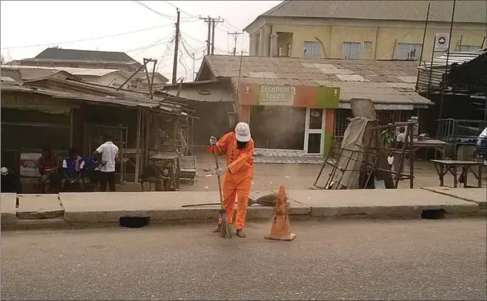  ??  ?? Keeping Lagos streets clean; a task that must be done