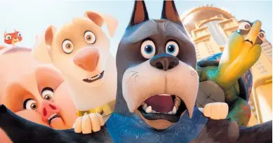  ?? Images / AP
DC League of Super-Pets. ?? Chip, a squirrel voiced by Diego Luna, PB, potbellied pig voiced by Vanessa Bayer, Krypto, voiced by Dwayne Johnson, Ace, voiced by Kevin Hart and Merton, a turtle voiced by Natasha Lyonne in a scene from