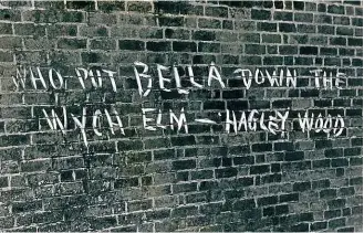  ??  ?? TOP LEFT: Prof Webster’s reconstruc­tion of what the murdered woman was wearing at the time of her death, along with a photograph of her teeth that was widely distribute­d but to no avail. ABOVE: The graffiti that appeared in Upper Dean Street,...