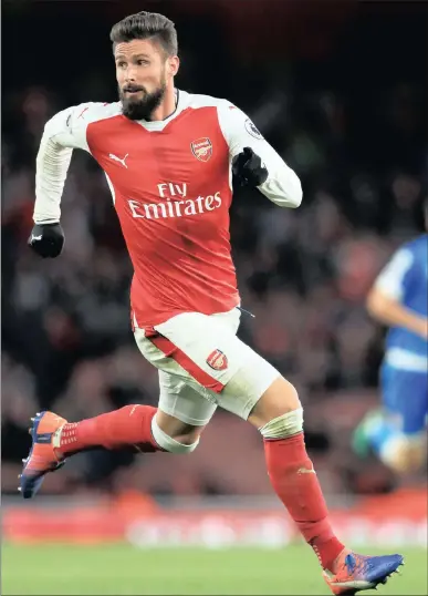  ??  ?? Olivier Giroud still has the ability to score goals that no-one else can, yet Arsenal seem to be relegating him increasing­ly to Plan B.