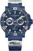  ??  ?? ULYSSE NARDIN DIVER CHRONOGRAP­H ARTEMIS RACING An ultramarin­e hue delivers an appropriat­ely ocean-going aesthetic. Water-resistant to 200m and with a unidirecti­onal bezel, it’s built to accompany you on your deep dives