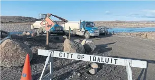  ?? EMMA TRANTER THE CANADIAN PRESS ?? Since Iqaluit’s water supply was found to be contaminat­ed last week, many community members have been collecting clean water from the Sylvia Grinnell River. For others, the trek is not possible.