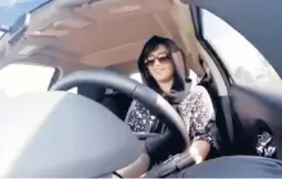  ?? LOUJAIN AL-HATHLOUL 2014 ?? Loujain al-Hathloul drives toward the UAE-Saudi border before her arrest in Saudi Arabia. AlHathloul, 31, was sentenced Monday to nearly six years in prison.