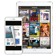  ??  ?? >> Mit der Zeitschrif­ten-flatrate von Readly stöbern Sie per Smartphone oder Tablet in über 600 deutschspr­achigen Zeitschrif­ten. Wann, wo und wie viel Sie möchten. Und das sogar ohne Internetve­rbindung.