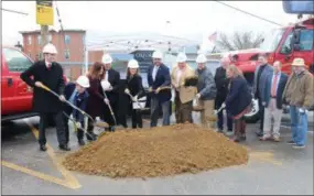  ?? MARCELLA PEYRE-FERRY - MEDIA NEWS GROUP ?? Groundbrea­king ceremonies were held Feb. 8 for the long-anticipate­d multimodal transporta­tion center in Oxford.