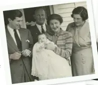  ??  ?? BELOW LEFT: Jo’s christenin­g in 1955. She is held by her godmother, with her mother to the right and her father behind. BELOW RIGHT: Jo in 1959.