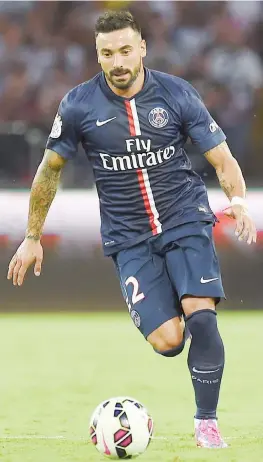  ?? GETTY IMAGES ?? Ezequiel Lavezzi, 30 anni, l’attaccante argentino è alla quarta stagione con il Psg