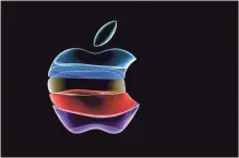  ?? JoSh edelSon/aFP/TnS ?? The apple logo is projected on a screen before the start of a product launch event at Apple’s headquarte­rs in Cupertino, California, in 2019.