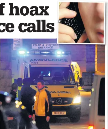  ??  ?? Ambulances have been called 58 times by Halton hoaxers since 2015