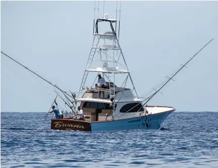  ??  ?? Lindner purchased the 46-foot Gamefisher­man in 2011, relocating the vessel to Kona to chase his blue marlin dreams —ultimately winning the 2019 HMT Series.