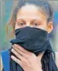  ?? REUTERS ?? Colombia’s Dayana Cordero with her face covered.