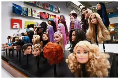  ??  ?? Work in progress: Barbie doll prototypes at a workshop in the Mattel design studio. — AFP