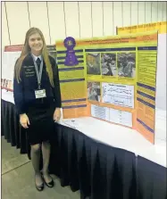  ??  ?? Bethany Champion, a member of the Sonoravill­e High School FFA Chapter, was named a national winner in the 2019 National FFA Agriscienc­e Fair