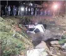  ?? Picture: RISING SUN AND SAPS ?? The car that Priscilla Pillay (left) was driving was found in a stream in Silverglen on Monday.