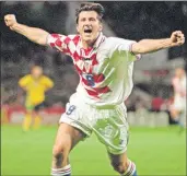  ??  ?? Davor Suker starred for Croatia when they finished third at the World Cup Finals in France 20 years ago