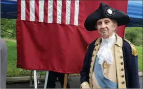  ?? BILL RETTEW - DIGITAL FIRST MEDIA ?? “Gen. George Washington” (Carl Closs) at the Battle of Brandywine Park.