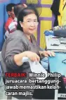  ??  ?? TERBAIK: Winnie Philip juruacara bertanggun­gjawab memastikan kelancaran majlis.