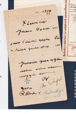  ?? ?? Terzi İzzet’in “Yarasa” operetinin 12 oyuncusu için diktiği frakların faturası (en üstte). Ekrem Reşit Rey’in “Yarasa” opereti için Şehir Tiyatrosu ile yaptığı telif sözleşmesi (üstte). “Yarasa” opereti için bir silindir şapka ve gömlek alınmasını isteyen talep yazısı (solda).