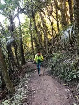  ??  ?? Below left: The trail here wanders though bush.