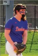 ?? Will Aldam / Hearst Connecticu­t Media ?? Danbury pitcher Haley Pucci in action against New Canaan on April 14.