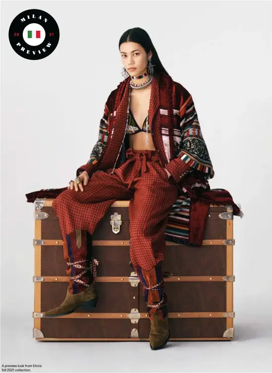  ??  ?? A preview look from Etro’s fall 2021 collection.